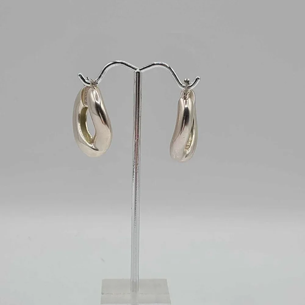 J Crew Silver Tone Hoop Earrings